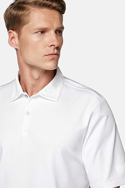 High-Performance Piqué Polo Shirt, White, hi-res