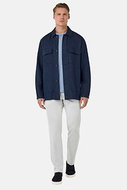 Bond Linen Shirt Jacket, Navy blue, hi-res