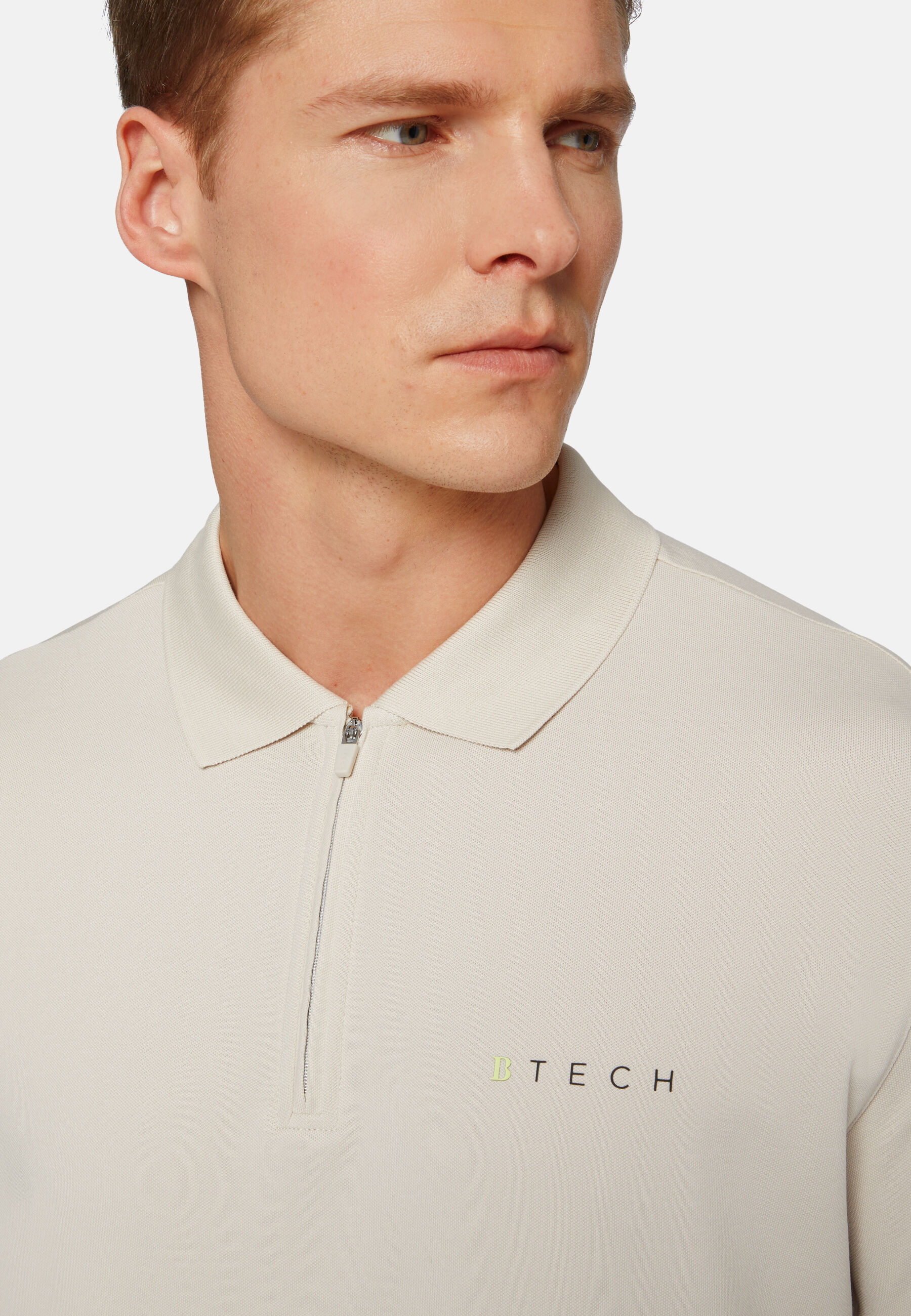 High-Performance Piqué Polo Shirt, Sand, hi-res