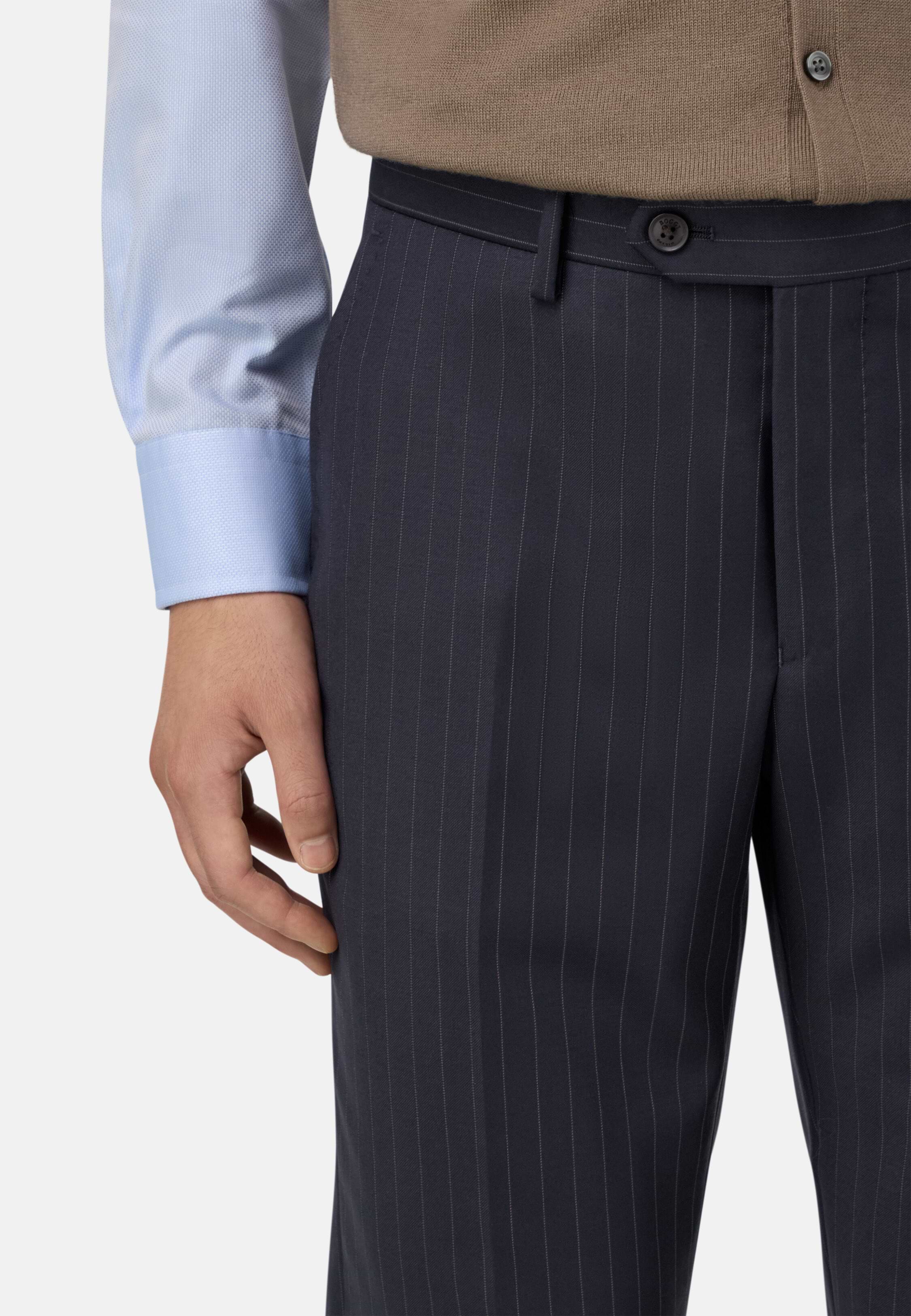 Pantalon Robe Brooks Brothers En Laine Bleu Marine à Rayures - Taille 0P - Occasion Très Bon état