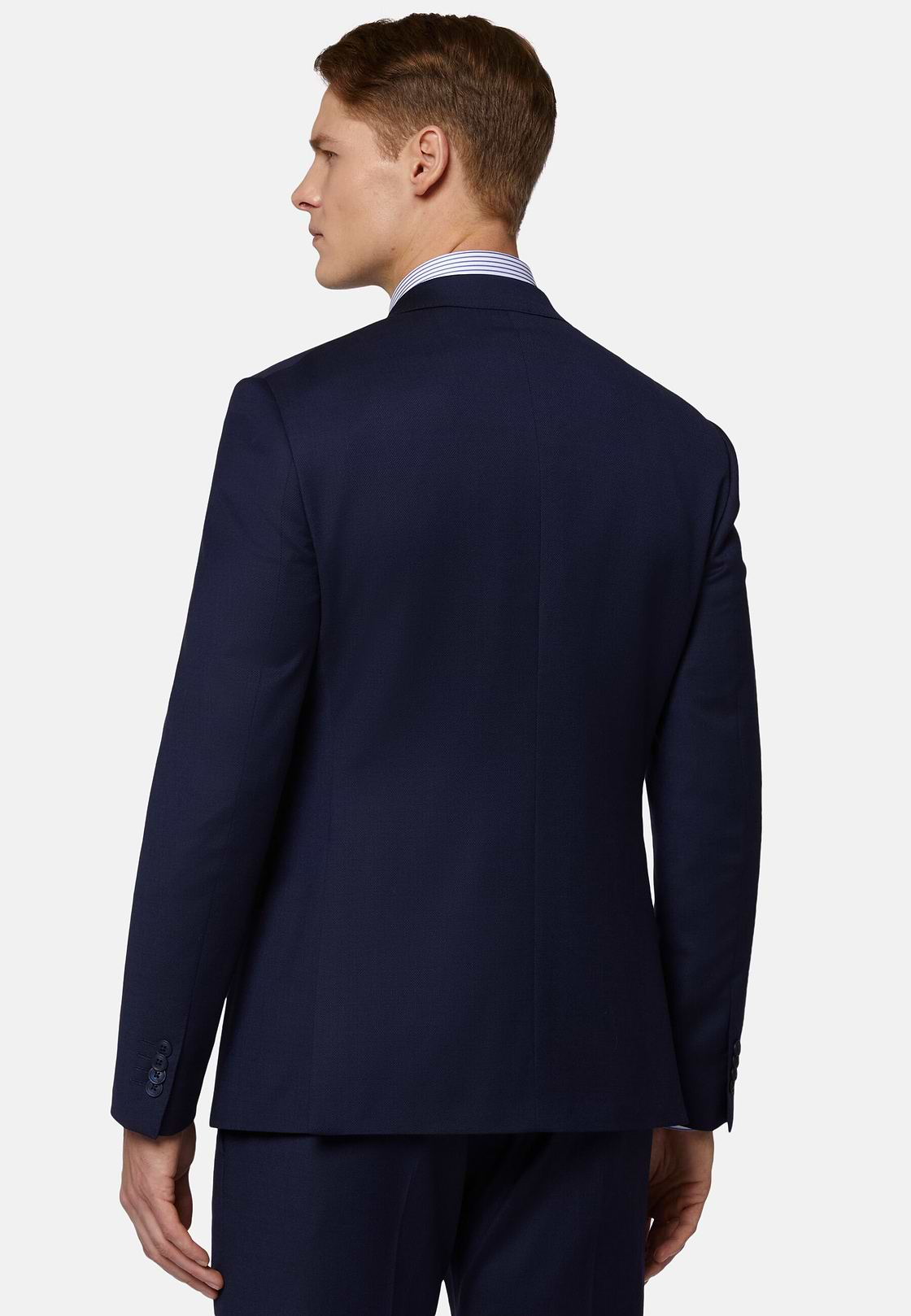 Navy Blue Diagonal Suit In Stretch Wool, Navy blue, hi-res