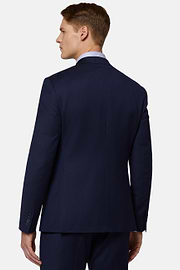 Navy Blue Diagonal Suit In Stretch Wool, Navy blue, hi-res