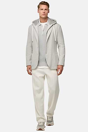 Madison Cotton Blend Sweatshirt Jacket, Light grey, hi-res