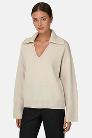 Poloshirt in Trui van Wol, Sand, thumb, 1