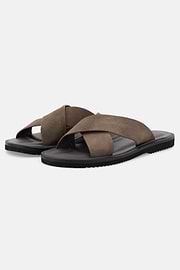 Slipper Aus Wildleder, Taupe, thumb, 3