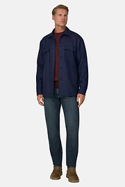 Hemdjacke aus Wolle mit Muster, Navy blau, thumb, 2
