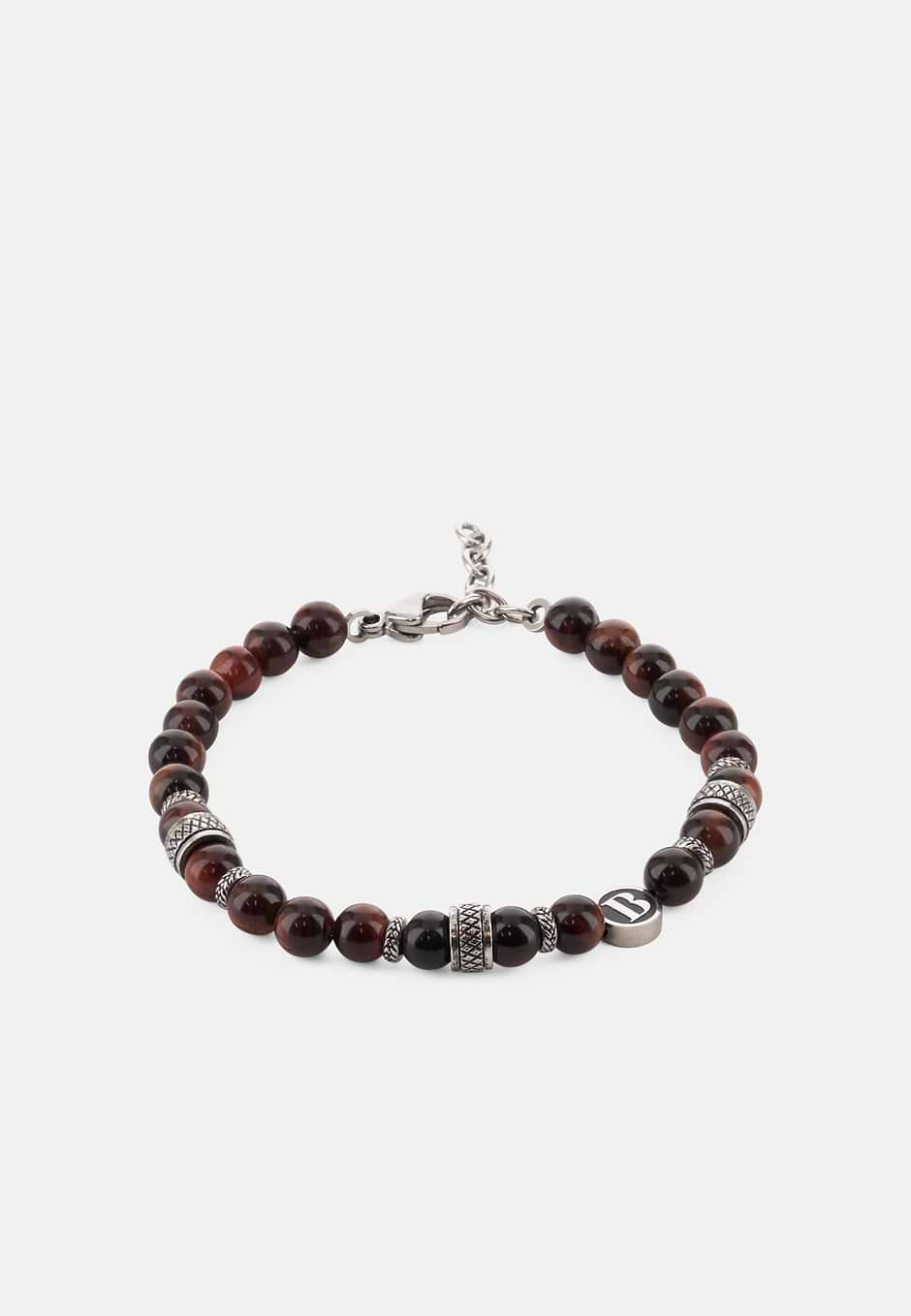 Edelstahl-Armband Mit Sodalith-Perlen, Braun, hi-res