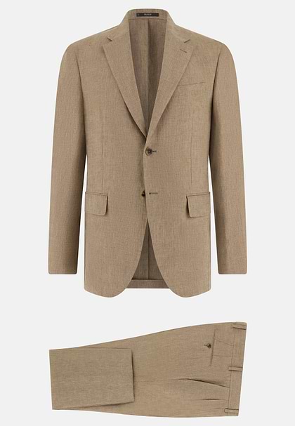 Pure Linen Suit, Beige, hi-res