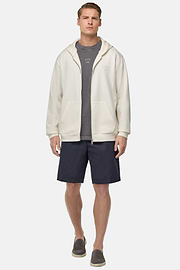 Cotton Blend Full-Zip Sweatshirt, Cream, hi-res