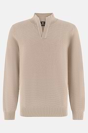 Stehkragenpullover Aus Baumwolle, Sand, thumb, 5