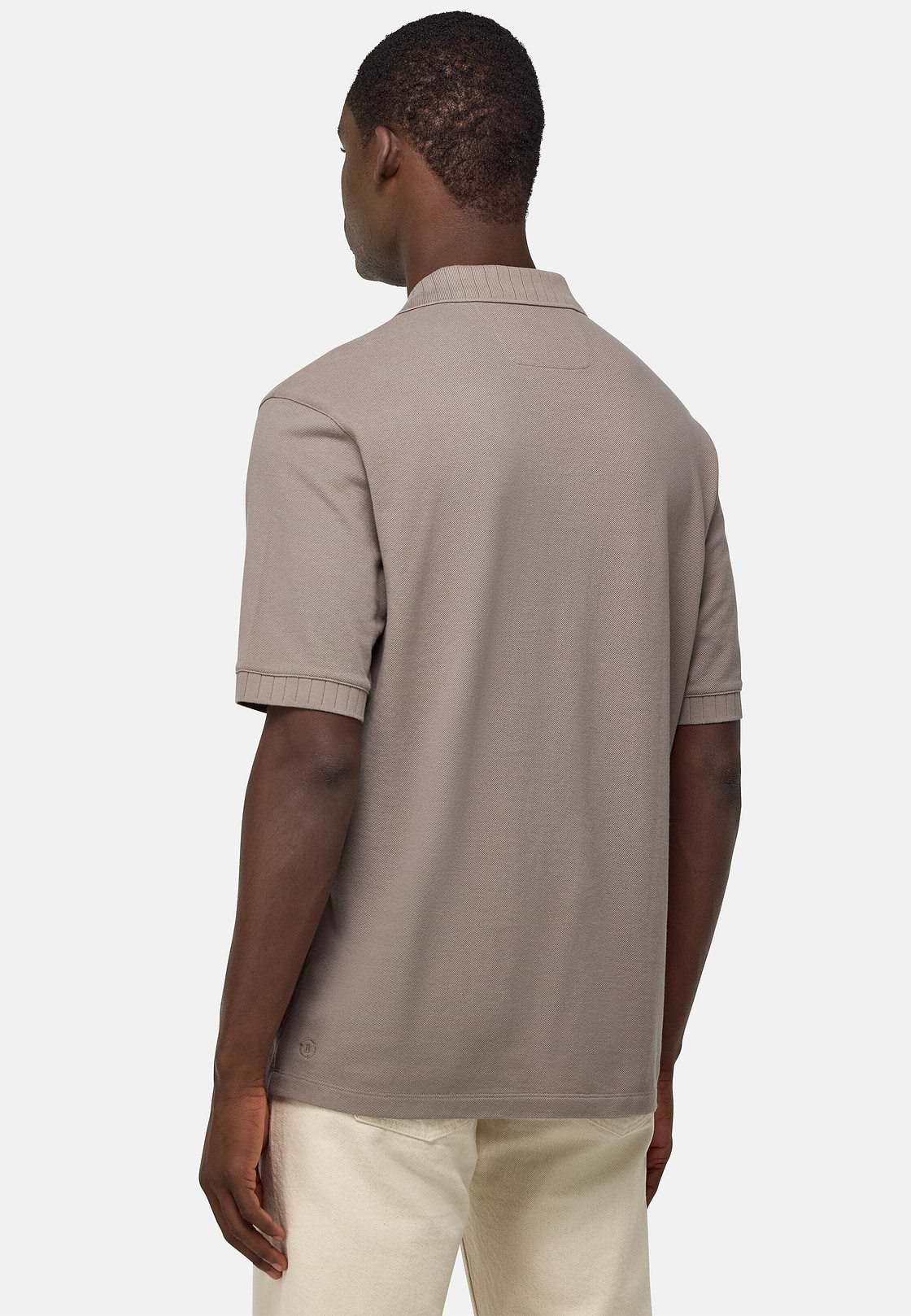Polo En Piqué De Coton., Taupe, hi-res
