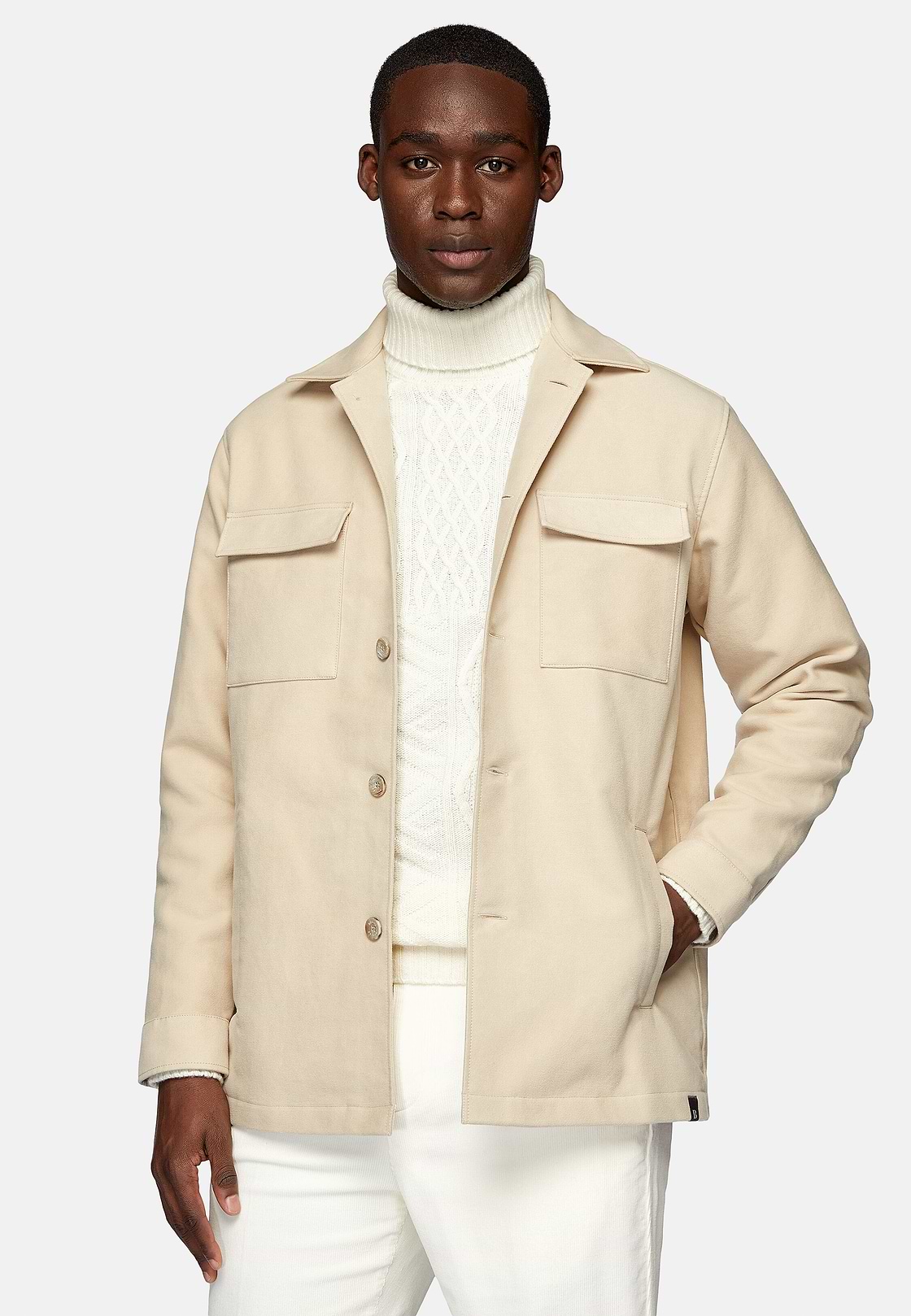 Men s Link Shirt Jacket In Moleskin Boggi Milano