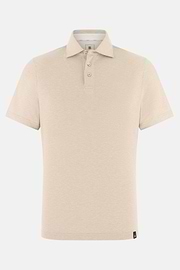 Cotton Linen Polo, Sand, thumb, 5