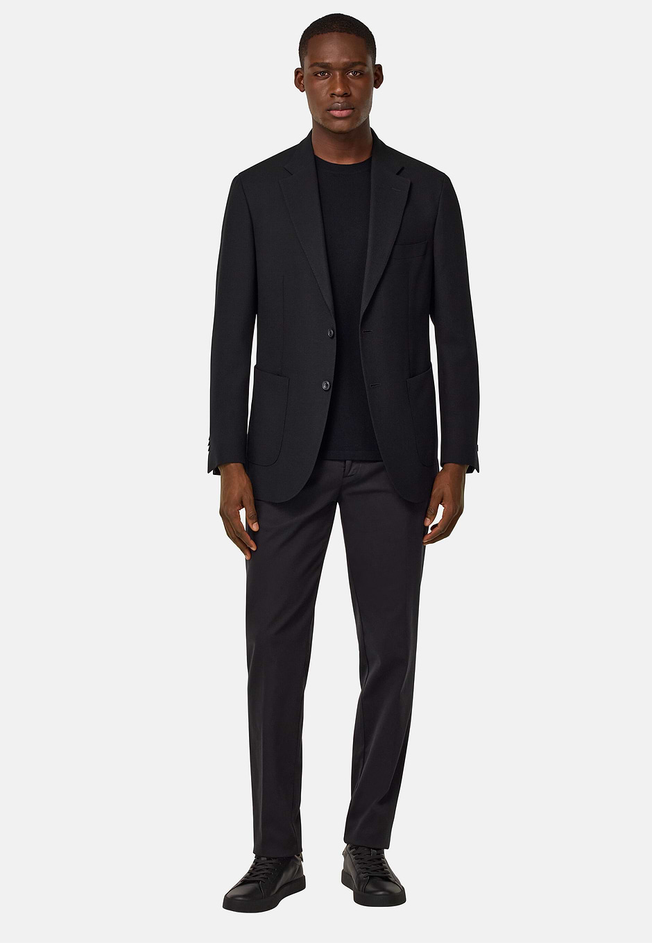 Jacket In Pure Wool Crepe, Black, hi-res