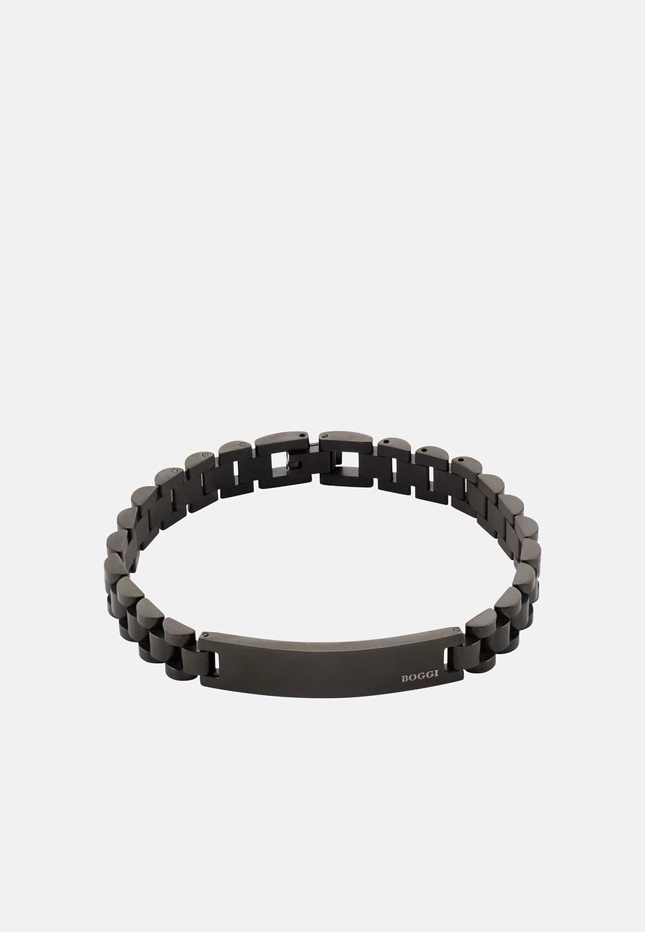 Pulsera De Malla De Acero, Negro, hi-res