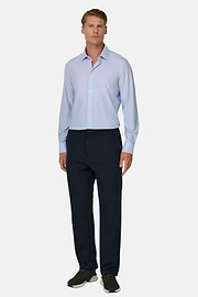 Shirt Micro Patterned Stretch Nylon Slim Fit B Tech, Light Blue, thumb, 2
