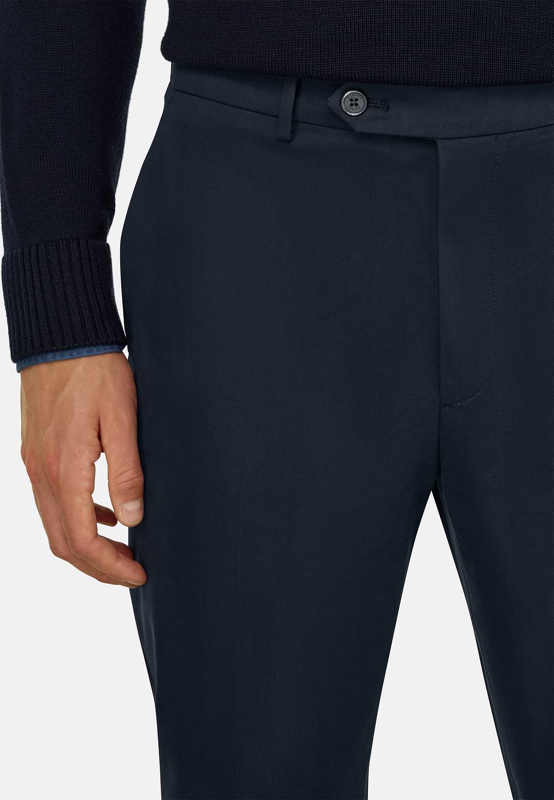 Hose aus Baumwolle Tencel® Modal Stretchgewebe, Navy blau, hi-res, 3