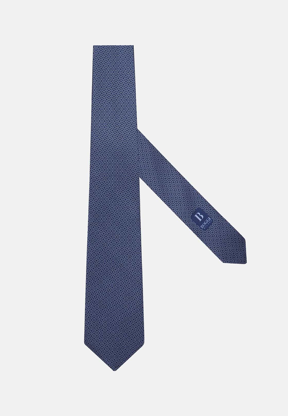 Micro Patterned Silk Tie, Blue, hi-res