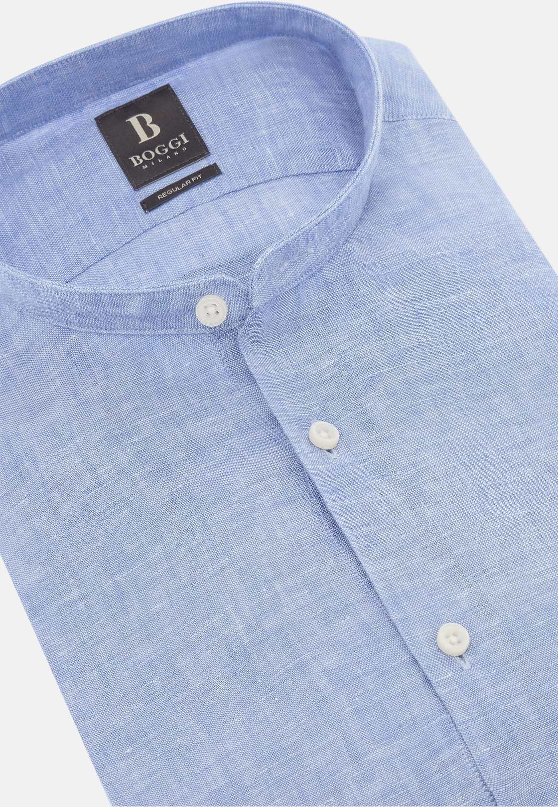 Regular Fit Linen Shirt, Light Blue, hi-res