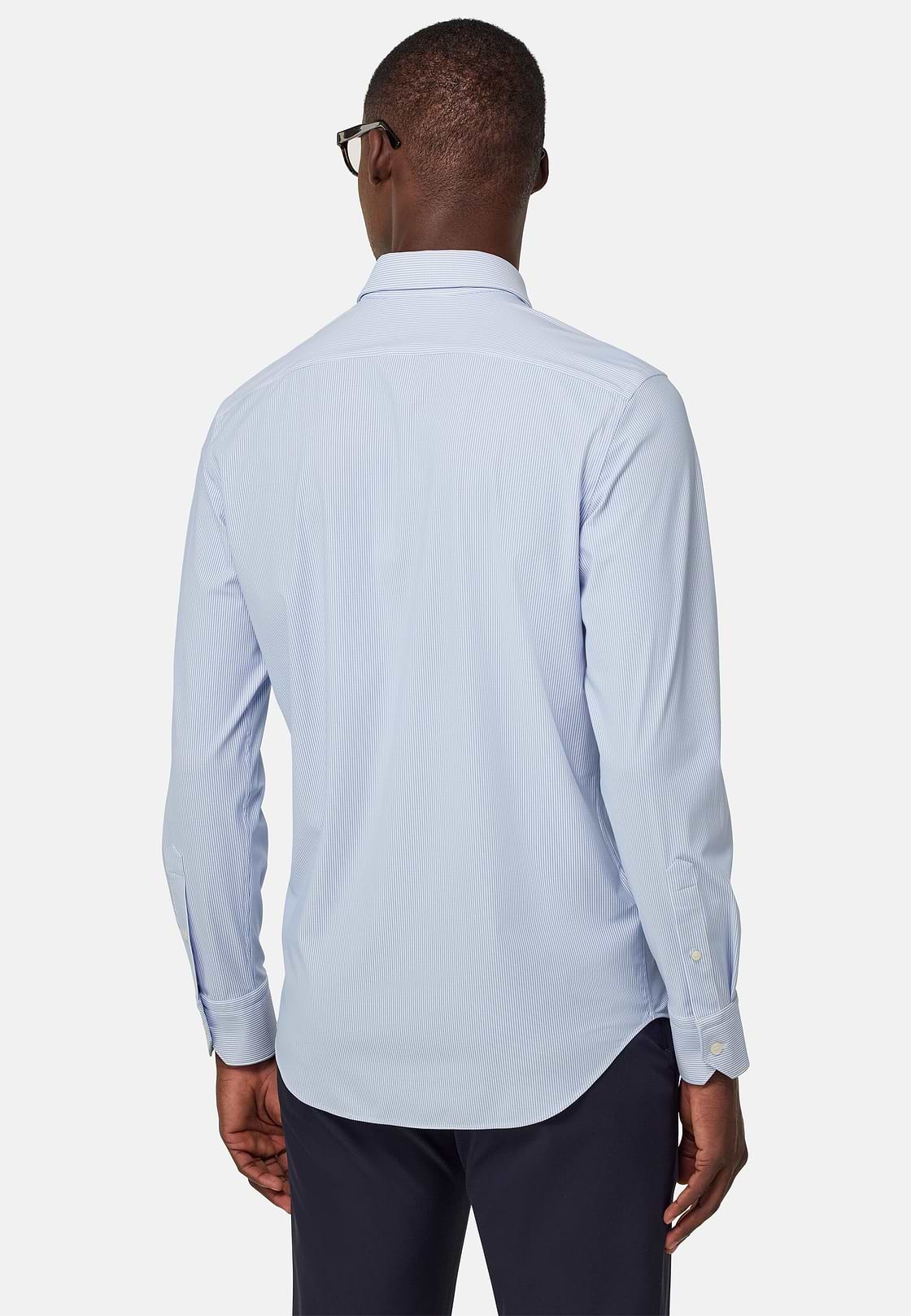 Slim Fit Stretch Nylon Shirt, Medium Blue, hi-res, 3