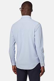 Slim Fit Stretch Nylon Shirt, Medium Blue, thumb, 3