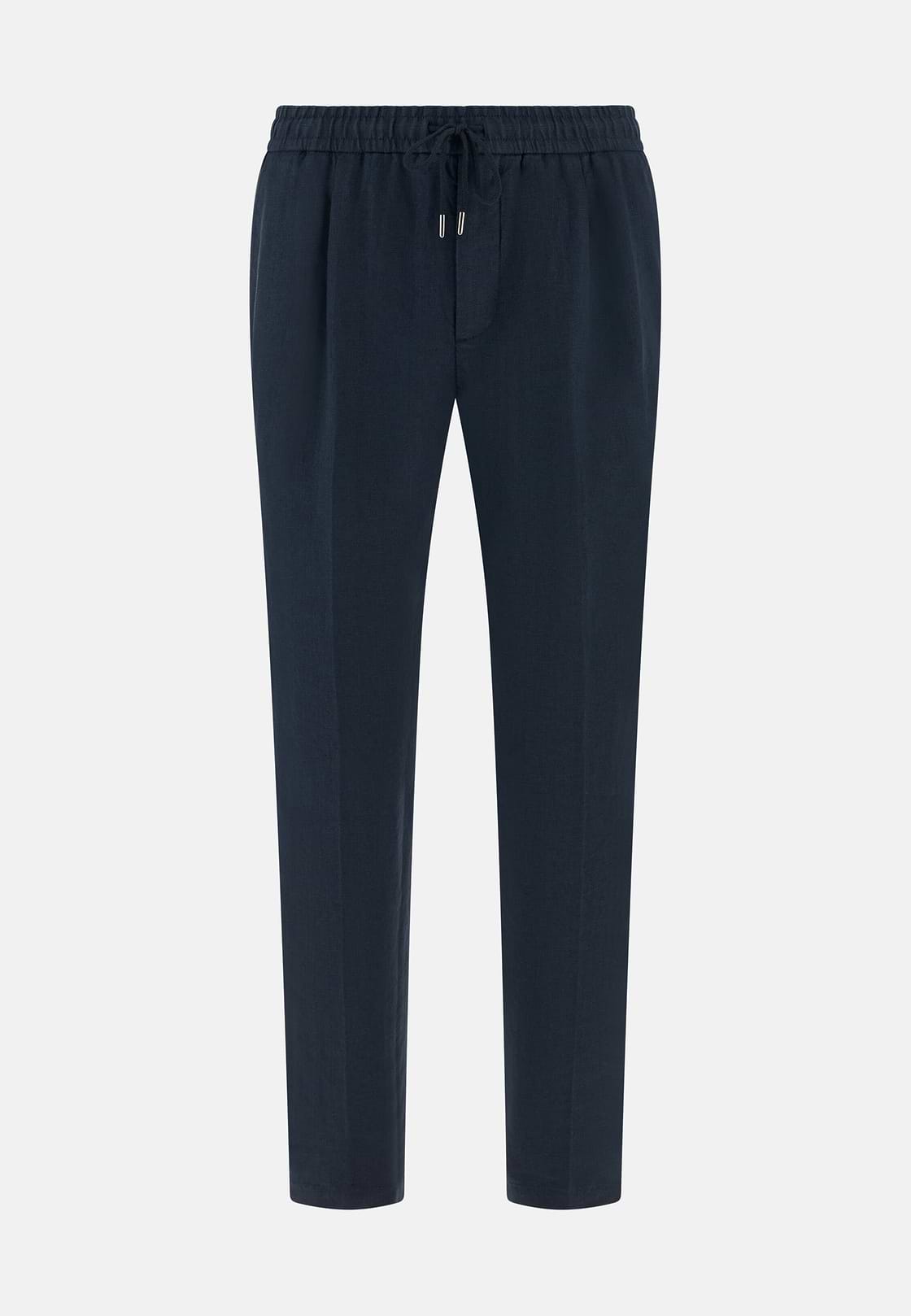 City Linen Trousers, Navy blue, hi-res, 5