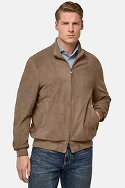 Bomber Aus Veloursleder, Taupe, hi-res