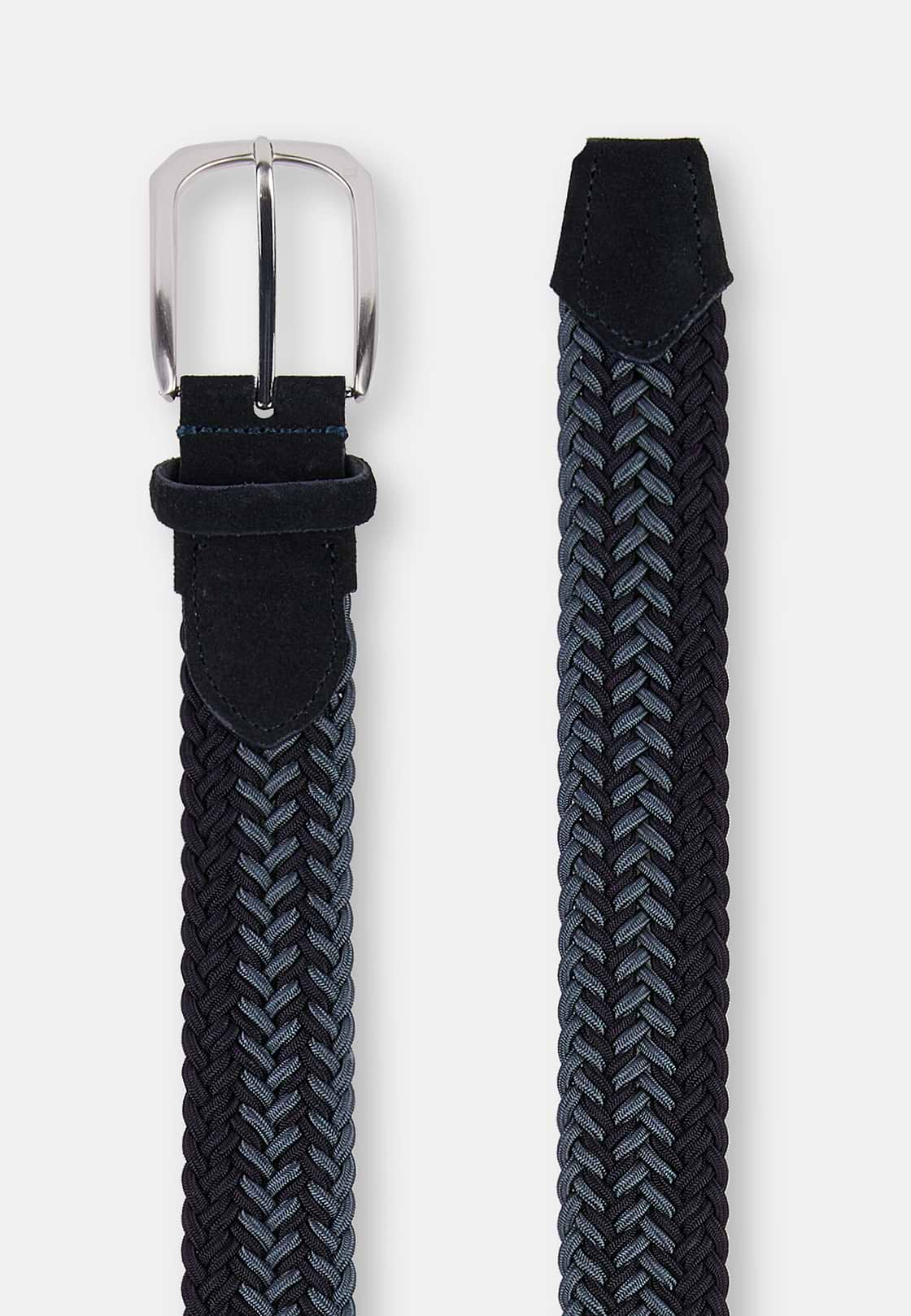 Woven Elastic Belt, Navy blue, hi-res