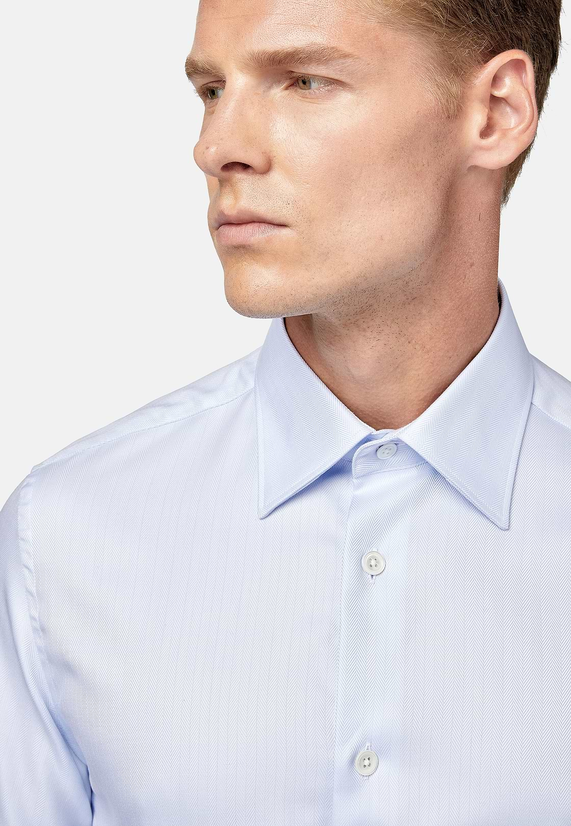 Hemd aus Baumwoll-Twill Regular Fit, Hellblau, hi-res