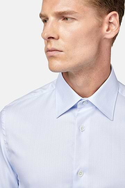 Camicia In Twill Di Cotone Regular Fit, Azzurro, hi-res