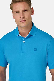 Polo De Piqué De Algodón, Azul turquesa, thumb, 4