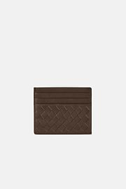 Leather Credit Card Holder, Brown, hi-res