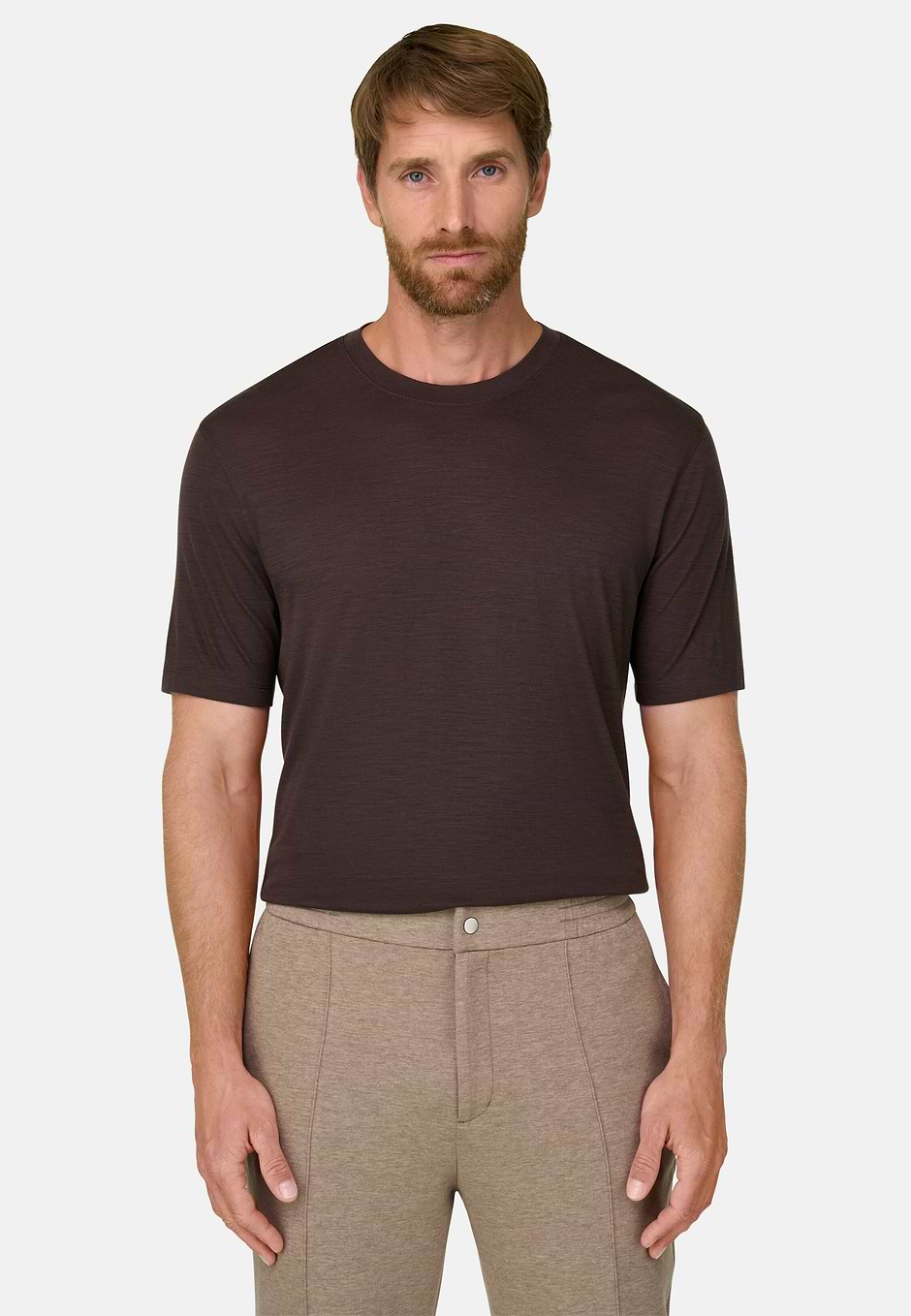 Camiseta Jersey Mezcla de Algodón Tencel, Marron oscuro, hi-res