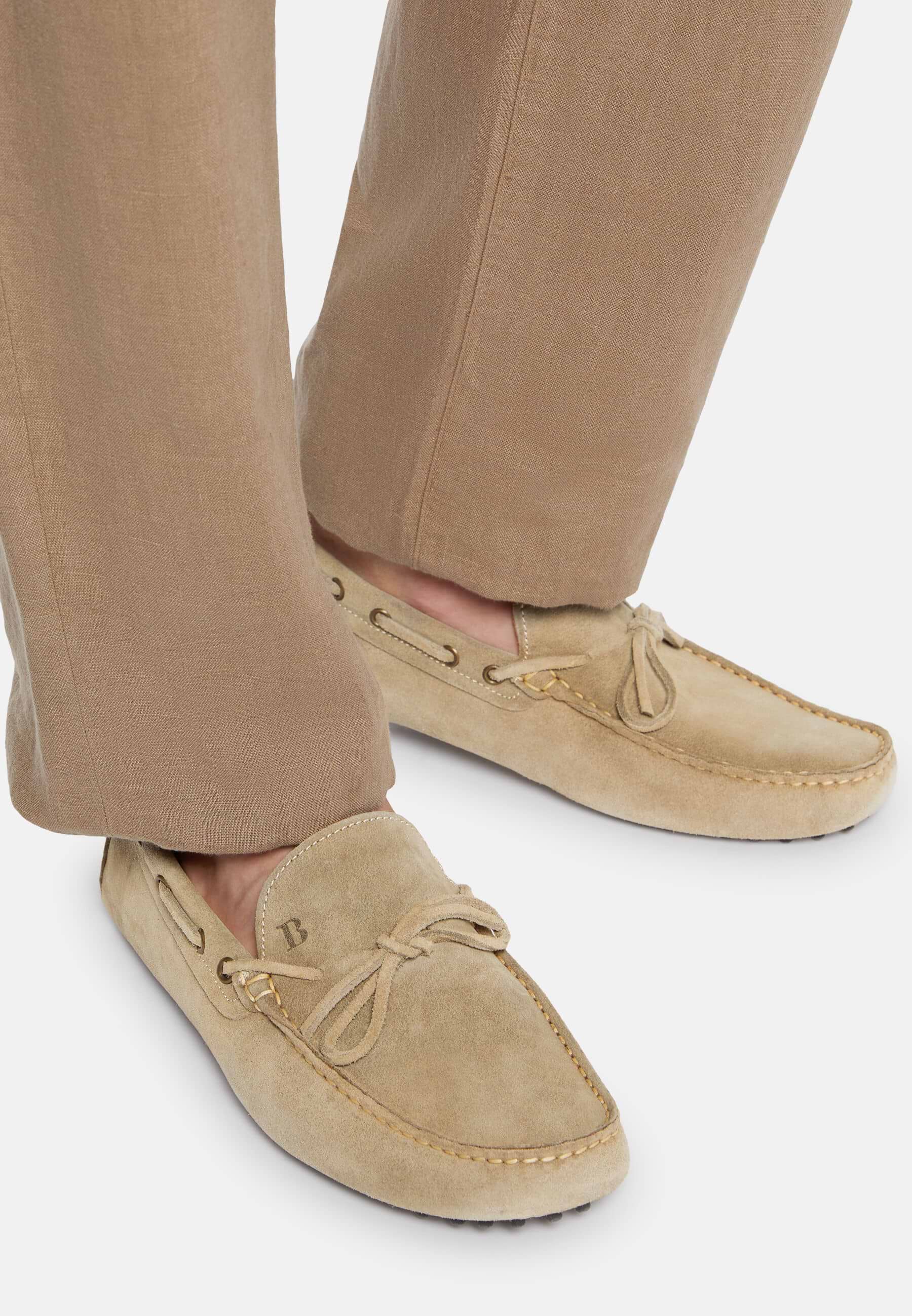 Boggi Milano Men Suede Driving‎ Loafers Sand Slip On Moccasins Logo Size 15 Men main image 4