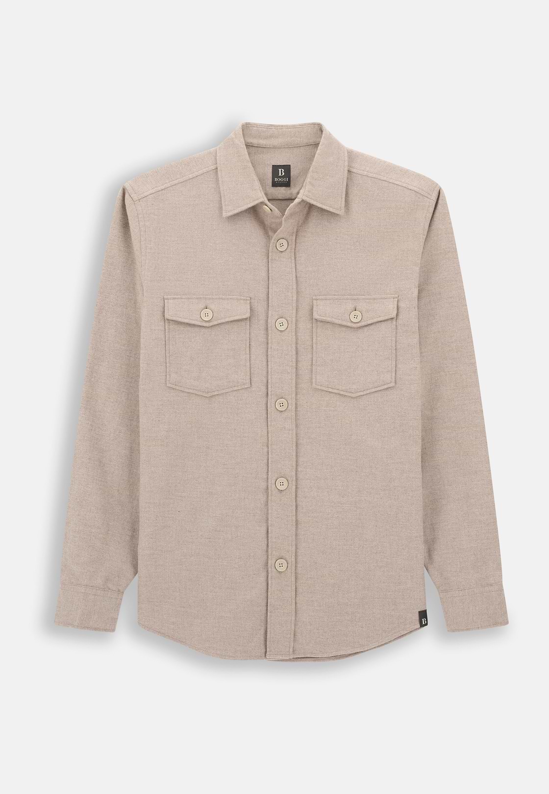 Overshirt in Cotton Flannel, Sand, hi-res, 7