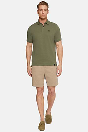 Cotton Piqué Polo Shirt, Military Green, hi-res