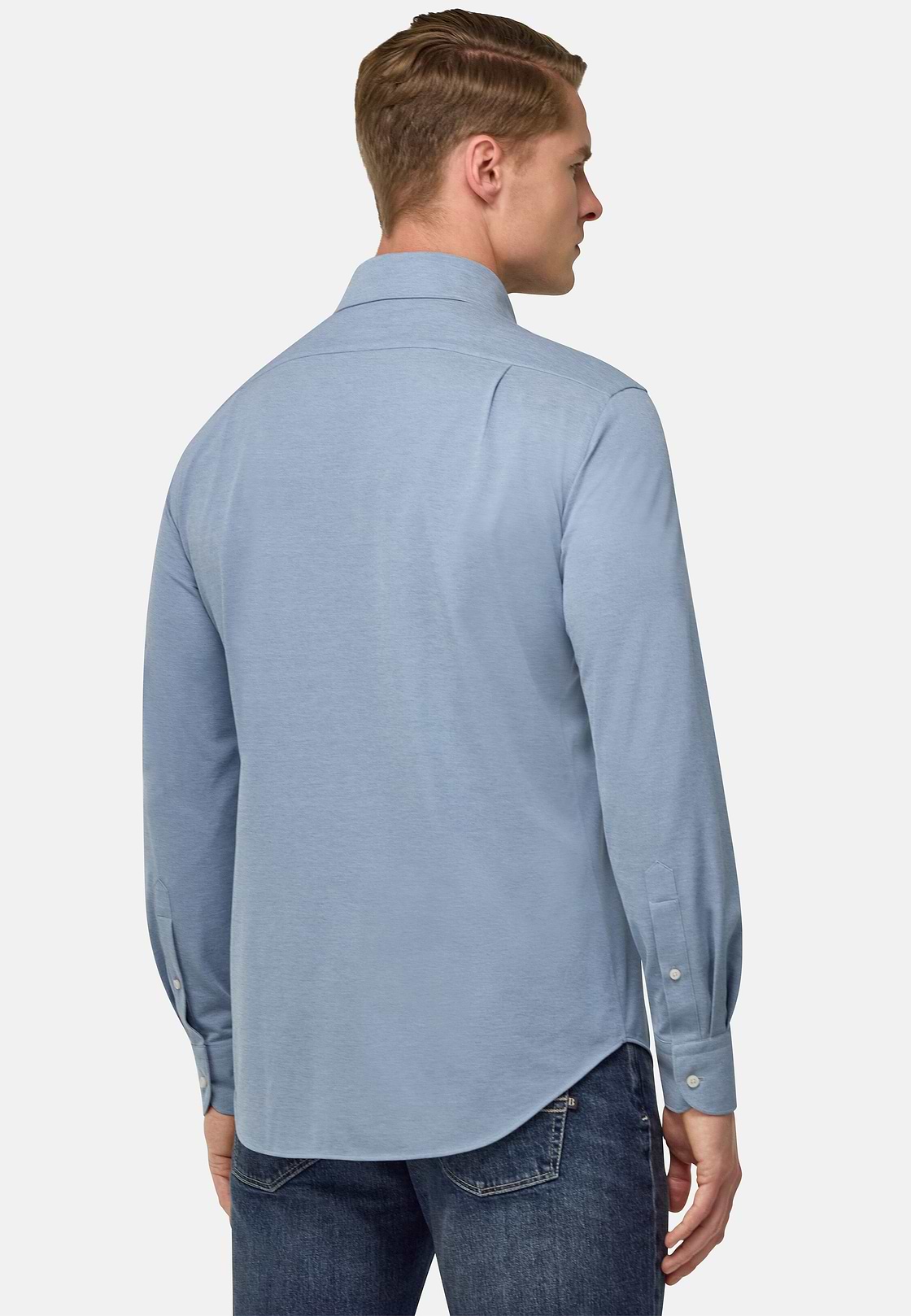 Regular Fit Japanese Jersey Polo Shirt, Indigo, hi-res