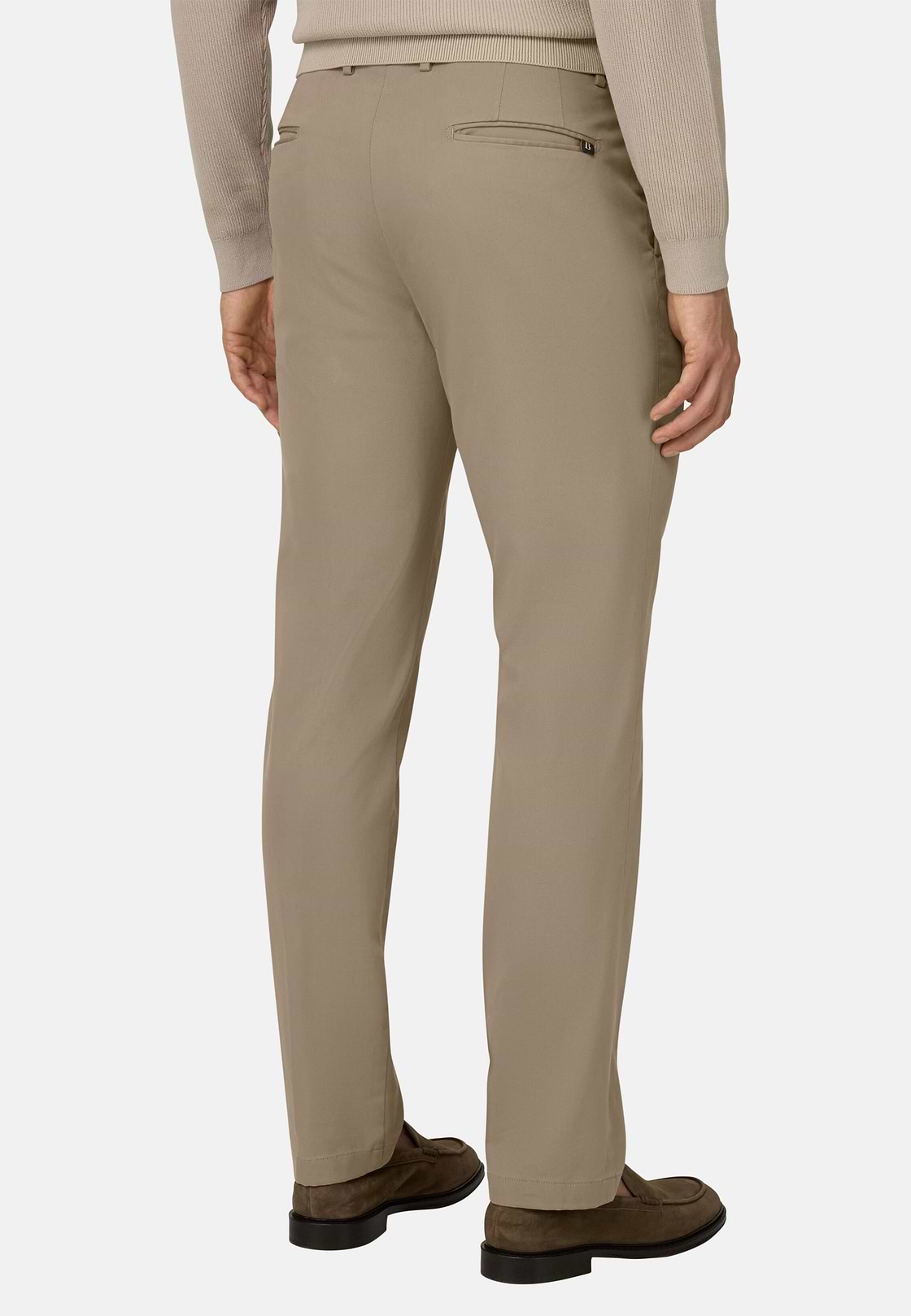 Stretch Cotton/Tencel Pants, Taupe, hi-res, 4