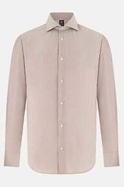Camicia A Righe In Cotone Slim Fit, Nocciola, thumb, 6