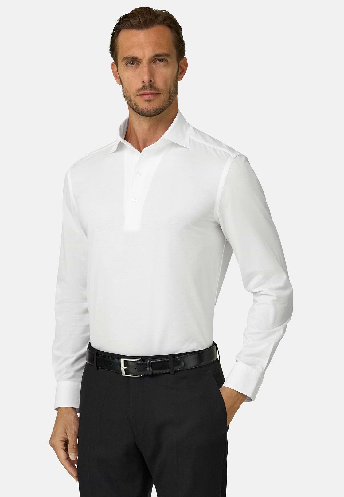 Japanese Jersey Polo Shirt, White, hi-res, 1
