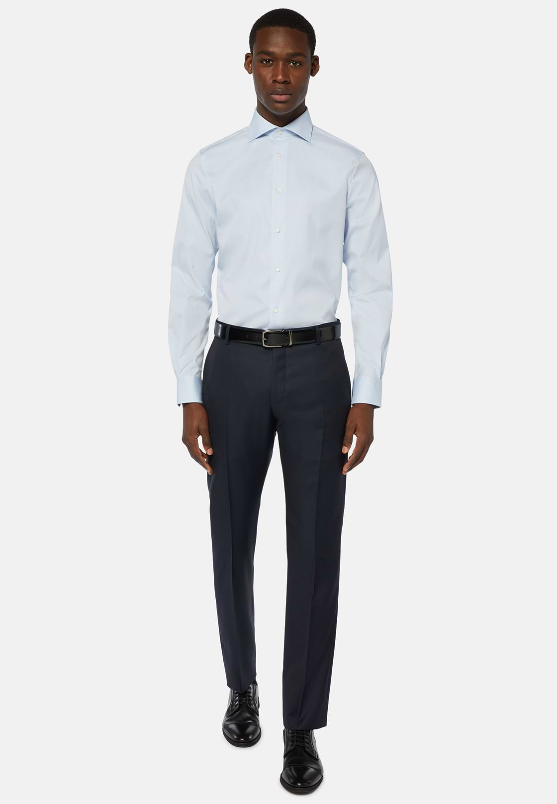 Stretch P.Point Napoli Collar Shirt Regular Fit, Light blue, hi-res