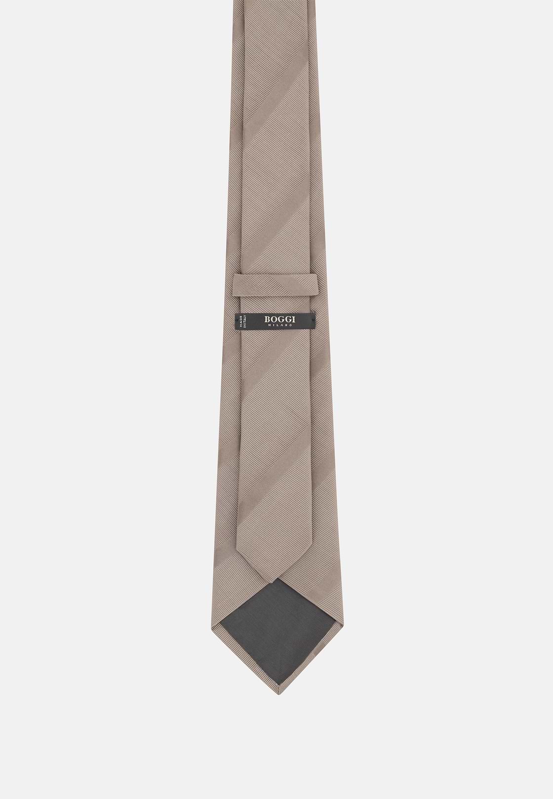 Regimental Silk Blend Tie, Taupe, hi-res, 3