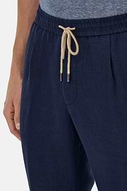 City Linen Trousers, Navy blue, hi-res