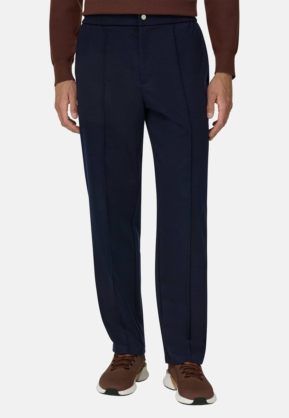 Joggers in Wool Blend WOOLTECH, Navy blue, hi-res