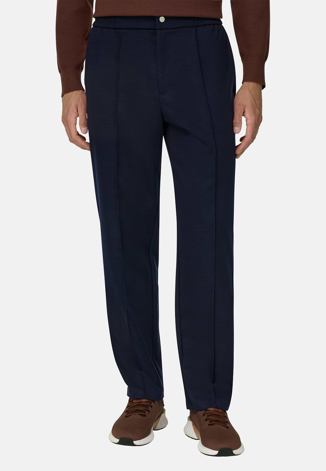 Joggers in Wool Blend WOOLTECH, Navy blue, hi-res, 1