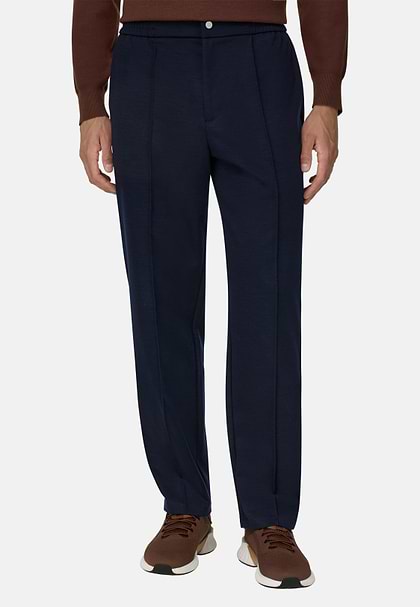 Spodnie Dresowe z Mieszaniny Wełny WOOLTECH, Navy blue, hi-res