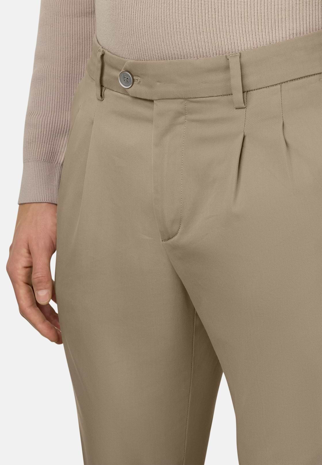 Stretch Cotton/Tencel Pants, Taupe, hi-res, 5