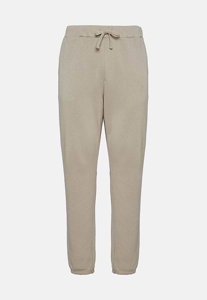 Pantalon En Coton Mélangé Bio, Taupe, hi-res