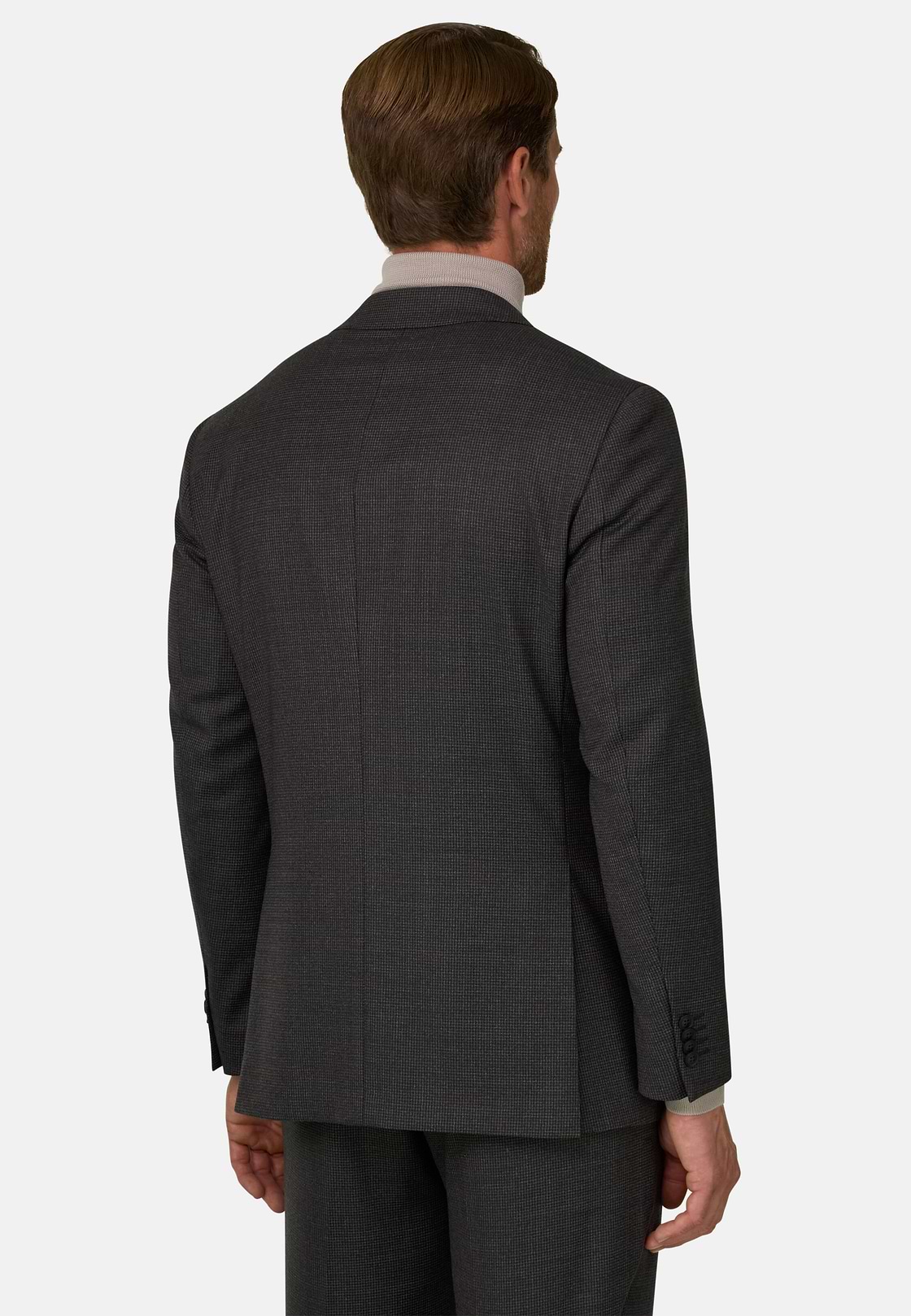 Suit Micro Patterned Wool Blend, Brown, hi-res, 5