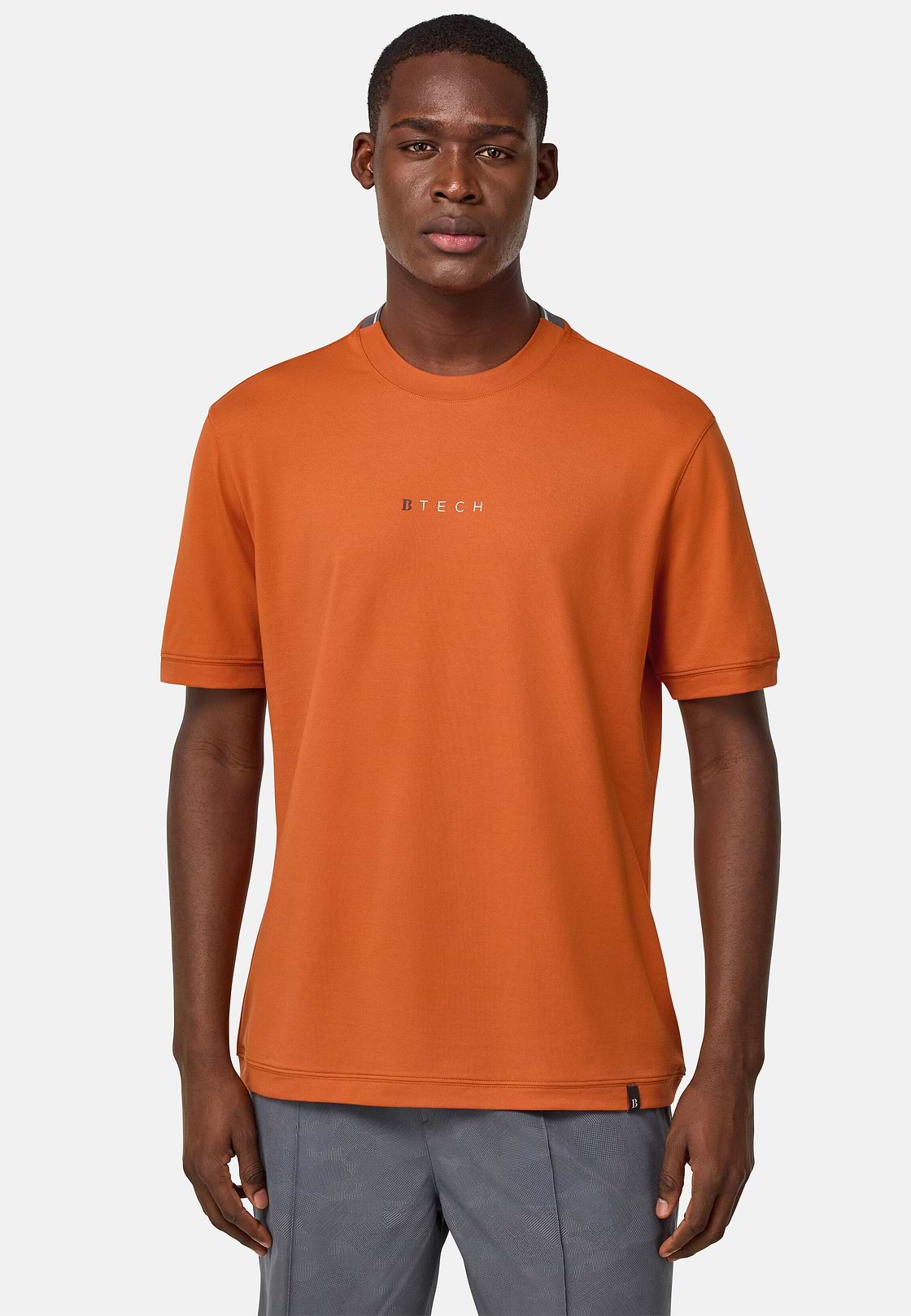S.Cafè® High-Performance Piqué T-Shirt, Orange, hi-res